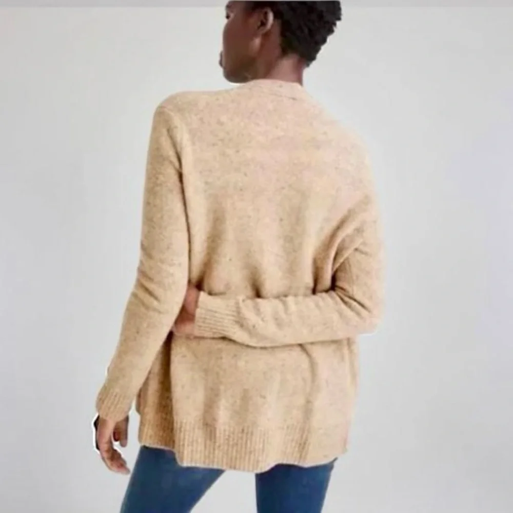 Madewell Marled Beige Button-Up Cardigan with Pockets - Picture 2 of 5